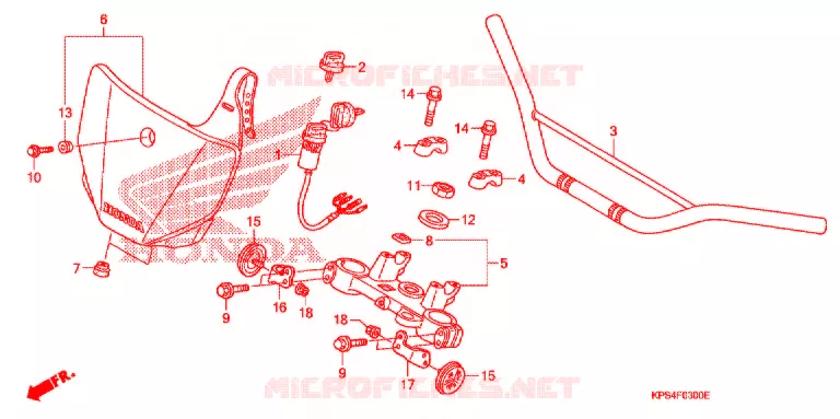 HANDLE PIPE/TOP BRIDGE (2) Honda MOTO 230 CRF 2004  CRF230F4