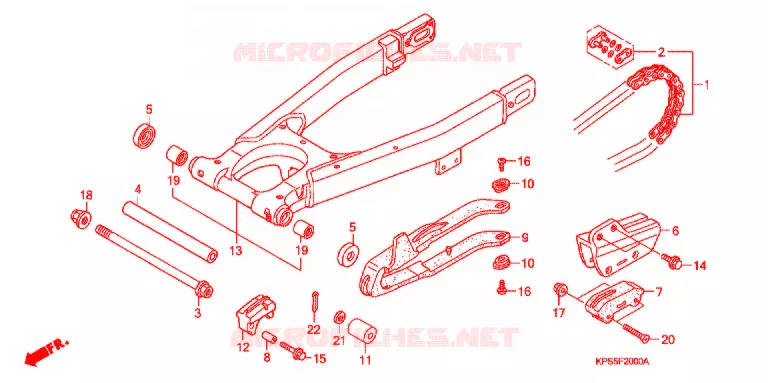 SWINGARM - CHAIN CASE Honda MOTO 230 CRF 2009  CRF230F8