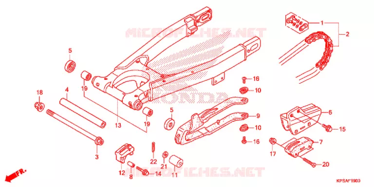 SWINGARM - DRIVE CHAIN Honda MOTO 230 CRF 2012  CRF230FC