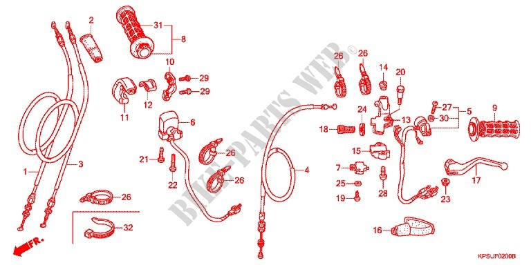LEVER   SWITCH   CABLE (1) for Honda CRF 230 F 2016