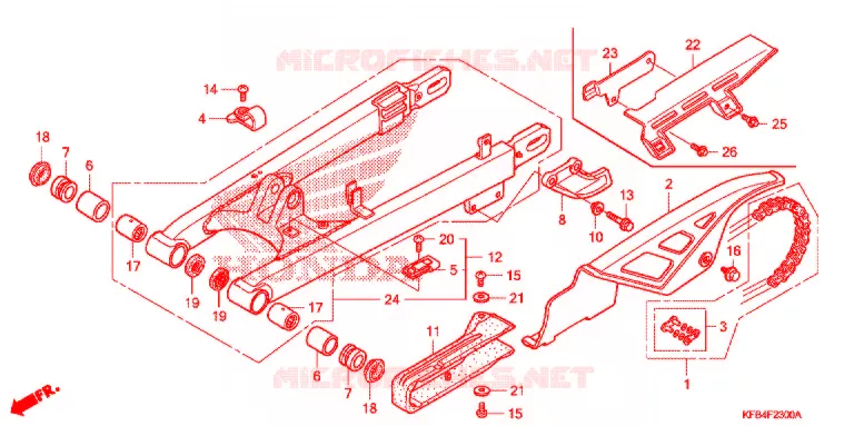 SWINGARM - CHAIN CASE Honda MOTO 230 CRF 2008  CRF230L8