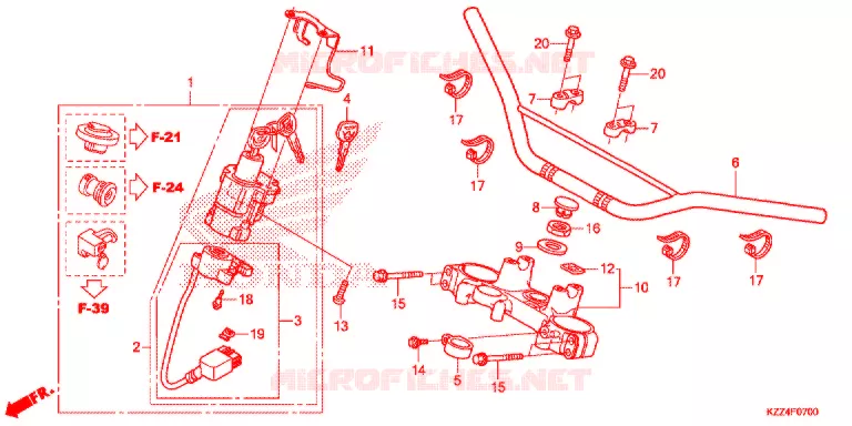 HANDLE PIPE/TOP BRIDGE (2) Honda MOTO 250 CRF 2014  CRF250LE
