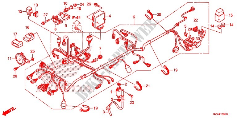 WIRE HARNESS/BATTERY for Honda CRF 250 L 2014