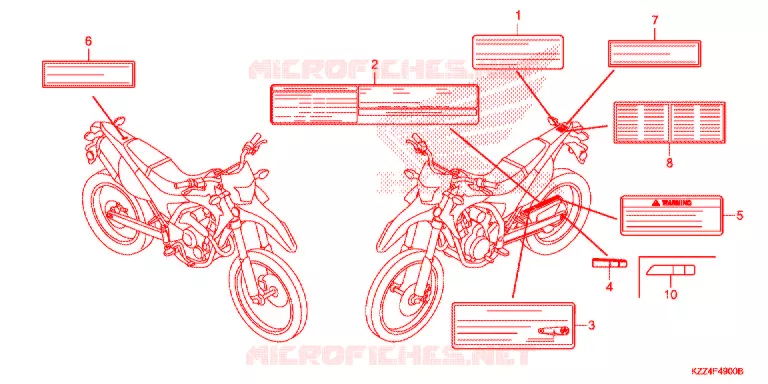 CAUTION LABEL (1) Honda MOTO 250 CRF 2015  CRF250LF