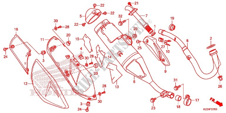 EXHAUST MUFFLER (2) for Honda CRF 250 L 2016