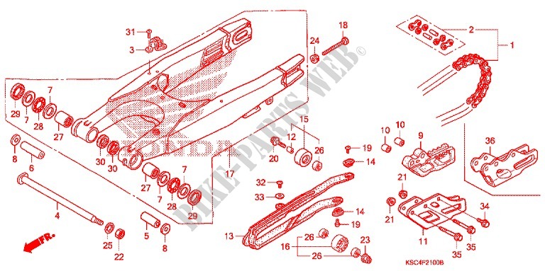 SWINGARM   CHAIN CASE for Honda CRF 250 X 2006