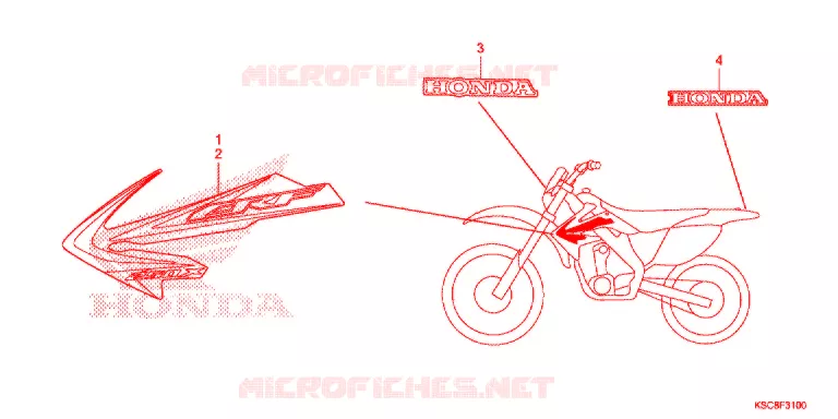 STICKERS Honda MOTO 250 CRF 2015  CRF250XF