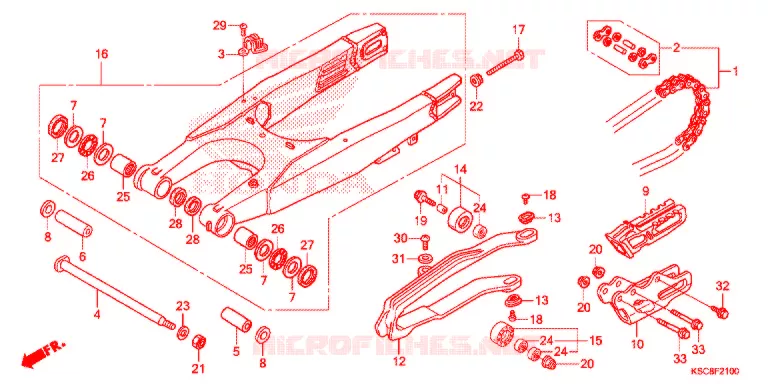 SWINGARM - CHAIN CASE Honda MOTO 250 CRF 2017  CRF250XH