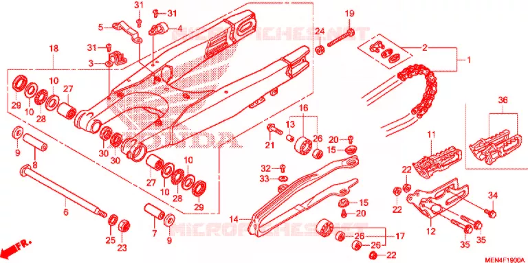 SWINGARM - CHAIN CASE Honda MOTO 450 CRF 2009  CRF450R9