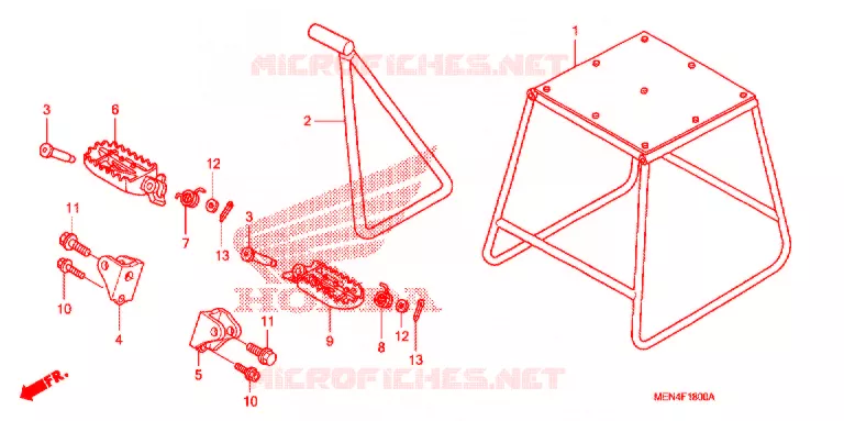 STAND - FOOT REST Honda MOTO 450 CRF 2010  CRF450RA