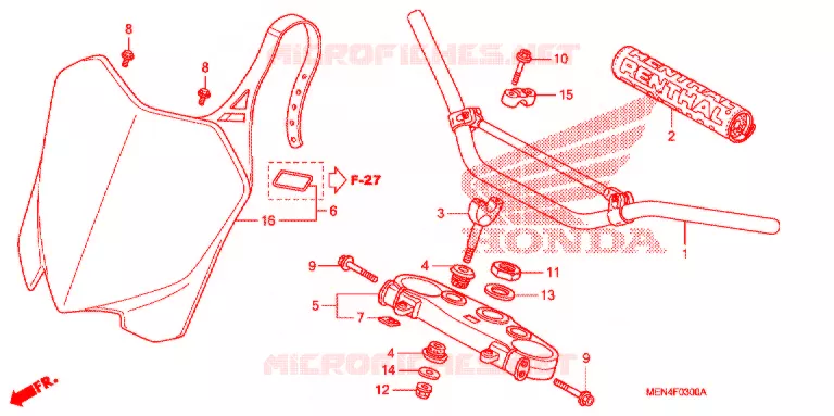 HANDLE PIPE/TOP BRIDGE (2) Honda MOTO 450 CRF 2011  CRF450RB