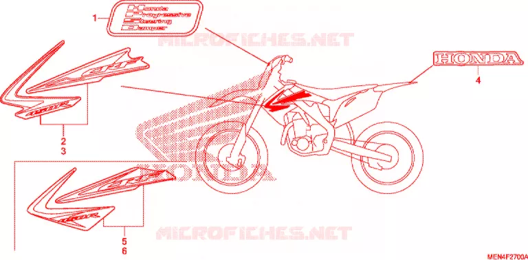 STICKERS Honda MOTO 450 CRF 2011  CRF450RB