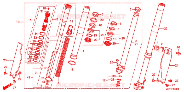FRONT FORK Honda MOTO 450 CRF 2011  CRF450RB
