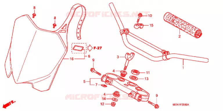 HANDLE PIPE/TOP BRIDGE (2) Honda MOTO 450 CRF 2011  CRF450RB