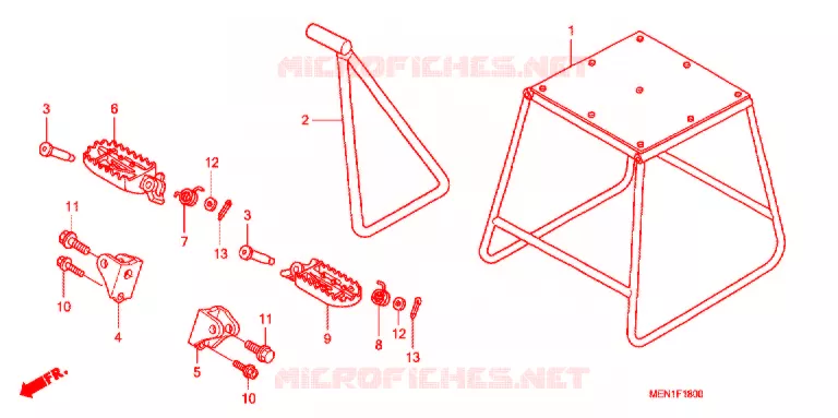 STAND - FOOT REST Honda MOTO 450 CRF 2011  CRF450RB