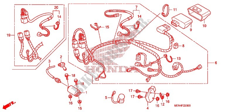 WIRE HARNESS/BATTERY for Honda CRF 450 R 2012