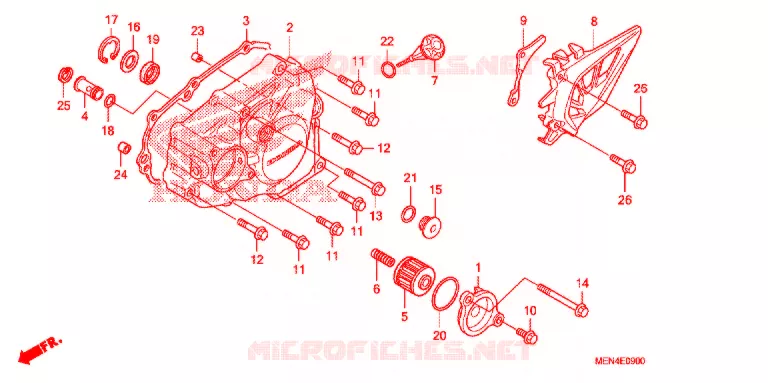 LEFT HAND CRANKCASE COVER Honda MOTO 450 CRF 2012  CRF450RC