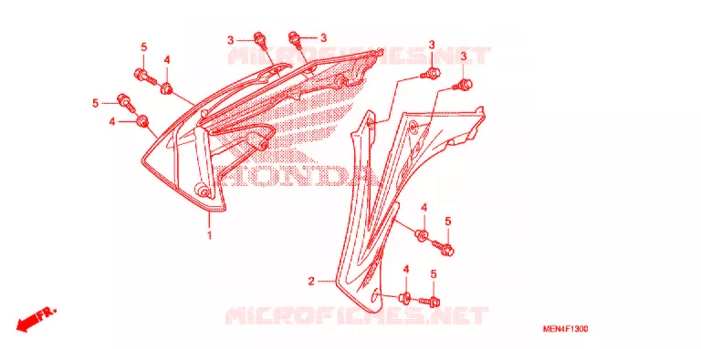 RADIATOR SIDE PANELS Honda MOTO 450 CRF 2012  CRF450RC