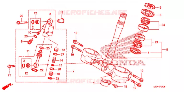 STEERING STEM Honda MOTO 450 CRF 2012  CRF450RC