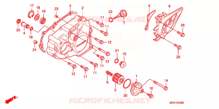 LEFT HAND CRANKCASE COVER Honda MOTO 450 CRF 2012  CRF450RC