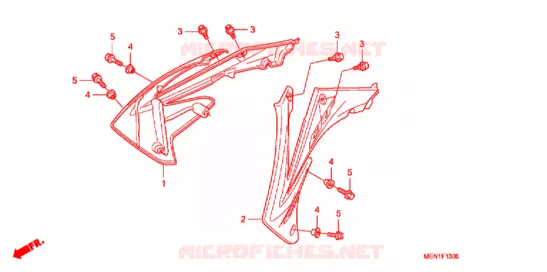 RADIATOR SIDE PANELS Honda MOTO 450 CRF 2012  CRF450RC