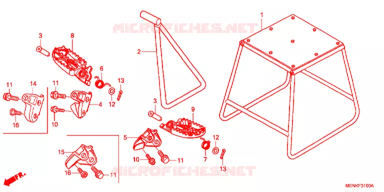 FOOT REST - STAND Honda MOTO 450 CRF 2014  CRF450RE
