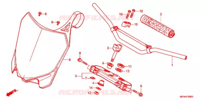 HANDLE PIPE/TOP BRIDGE (2) Honda MOTO 450 CRF 2014  CRF450RE