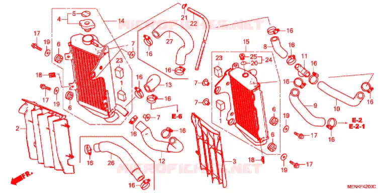 RADIATOR Honda MOTO 450 CRF 2014  CRF450RE