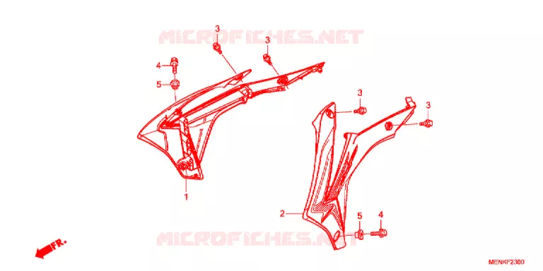 RADIATOR SIDE PANELS Honda MOTO 450 CRF 2014  CRF450RE