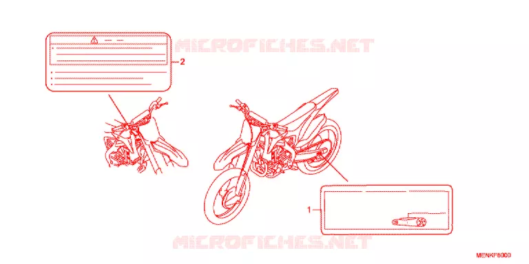 CAUTION LABEL (1) Honda MOTO 450 CRF 2016  CRF450RG