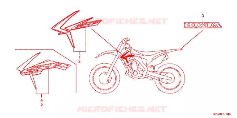 STICKERS Honda MOTO 450 CRF 2016  CRF450RG