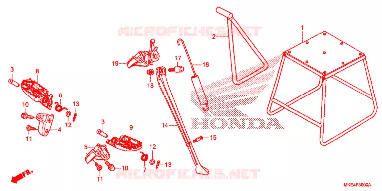 FOOT REST - STAND Honda MOTO 450 CRF 2017  CRF450RH