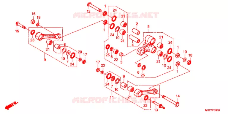 REAR SHOCK & ROCKER ARM Honda MOTO 450 CRF 2017  CRF450RXH