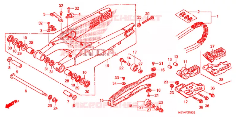 SWINGARM - CHAIN CASE Honda MOTO 450 CRF 2005  CRF450X5