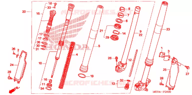 FRONT FORK Honda MOTO 450 CRF 2008  CRF450X8