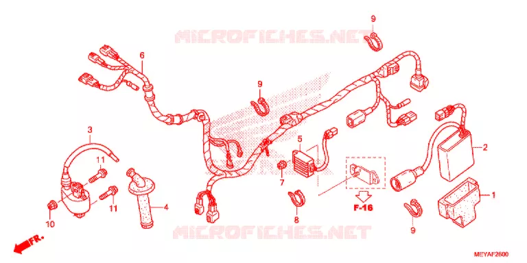 WIRE HARNESS/BATTERY Honda MOTO 450 CRF 2015  CRF450XF
