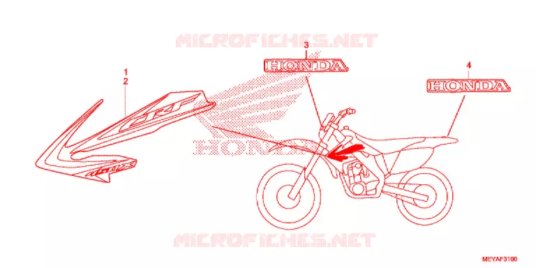 STICKERS Honda MOTO 450 CRF 2016  CRF450XG