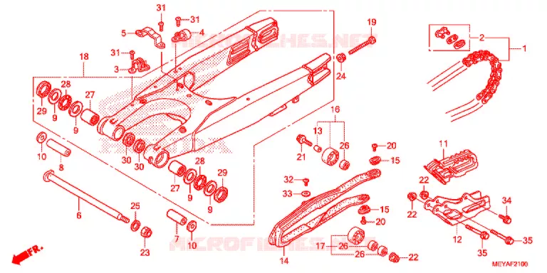 SWINGARM - CHAIN CASE Honda MOTO 450 CRF 2016  CRF450XG