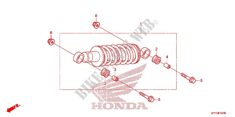REAR SHOCK ABSORBER (2) for Honda CRF 110 2019