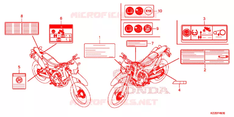 CAUTION LABEL (CRF250L/LA) Honda MOTO 250 CRF 2017  CRF250LAH