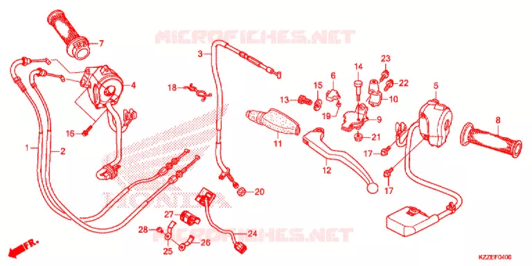 LEVER - SWITCH - CABLE (1) Honda MOTO 250 CRF 2017  CRF250LAH