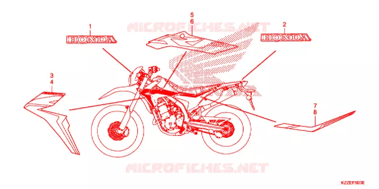 STICKERS (CRF250L/LA) Honda MOTO 250 CRF 2018  CRF250LAH