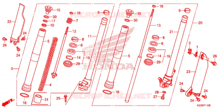 FRONT FORK Honda MOTO 250 CRF 2017  CRF250RLH