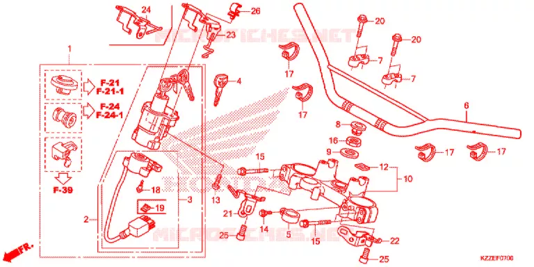 HANDLE PIPE/TOP BRIDGE (2) Honda MOTO 250 CRF 2017  CRF250RLH
