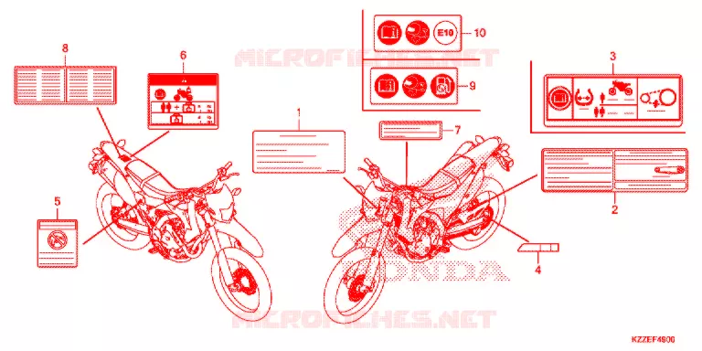 CAUTION LABEL (CRF250L/LA) Honda MOTO 250 CRF 2017  CRF250LH