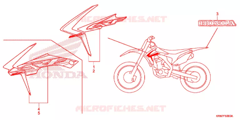 STICKERS Honda MOTO 250 CRF 2017  CRF250RH