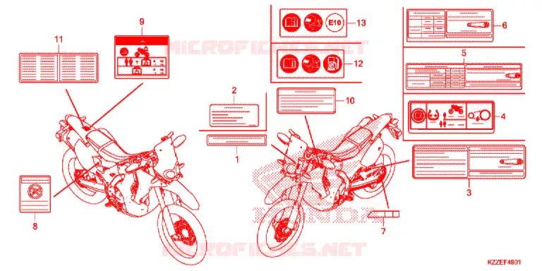 CAUTION LABEL (CRF250RL/RLA) Honda MOTO 250 CRF 2017  CRF250RLAH