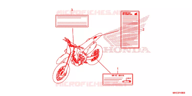 CAUTION LABEL (1) Honda MOTO 450 CRF 2017  CRF450RH