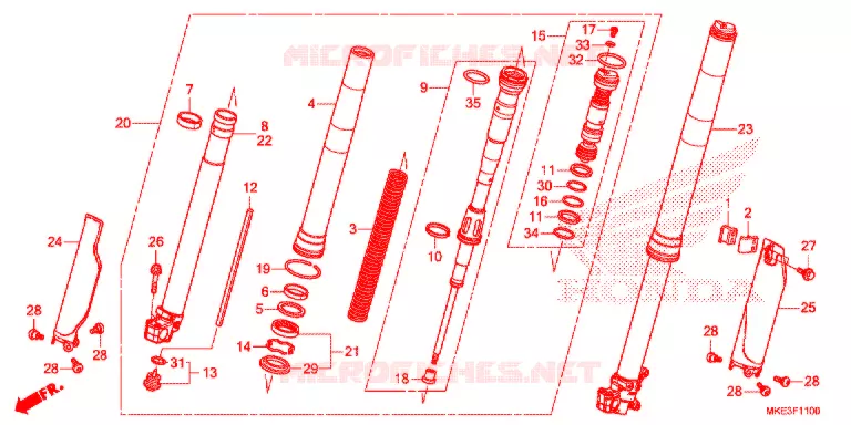 FRONT FORK Honda MOTO 450 CRF 2017  CRF450RH