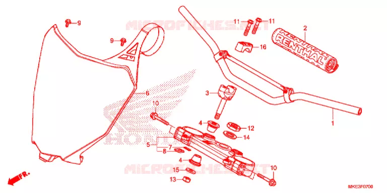 HANDLE PIPE/TOP BRIDGE (2) Honda MOTO 450 CRF 2017  CRF450RH